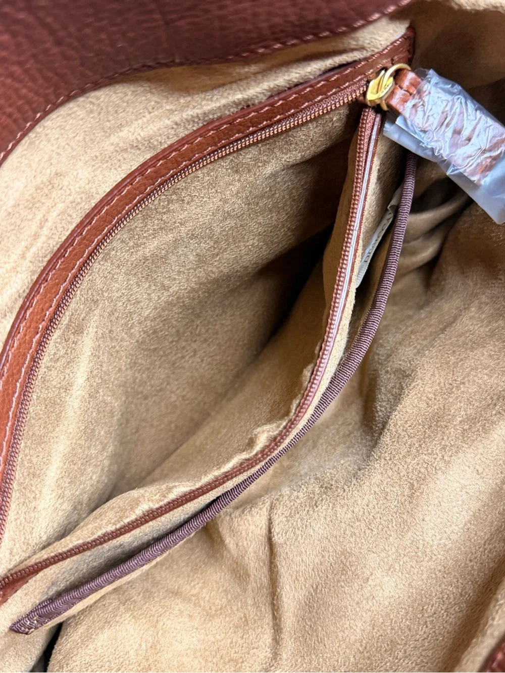 Liz Claiborne Classic Brown Leather Tote Bag - HLRU6683